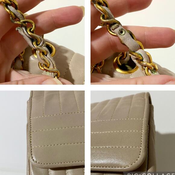 Chanel Medium Flap Bag Classic Vintage 2.55 Cream Handbag Vertical Quilted - Picture 7 of 16